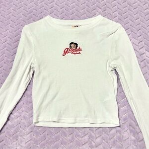Guess Originals White Top with Red Embroidery